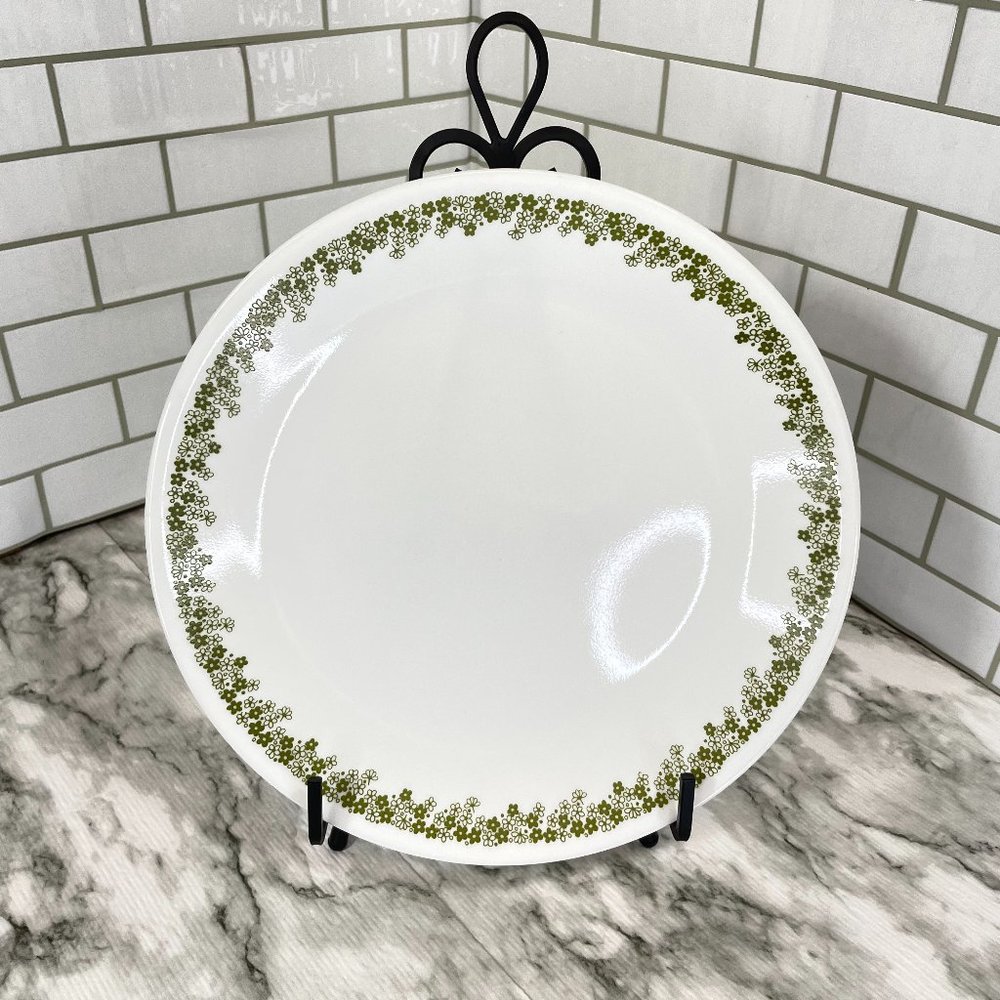 Vintage Replacement Corelle Spring Blossom Green Crazy Daisy Dinner Plate 10"